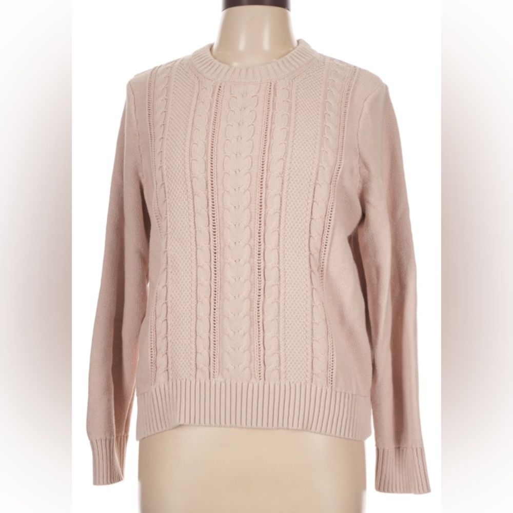 GAP Women's Cable Knit Sweater - Light Pink